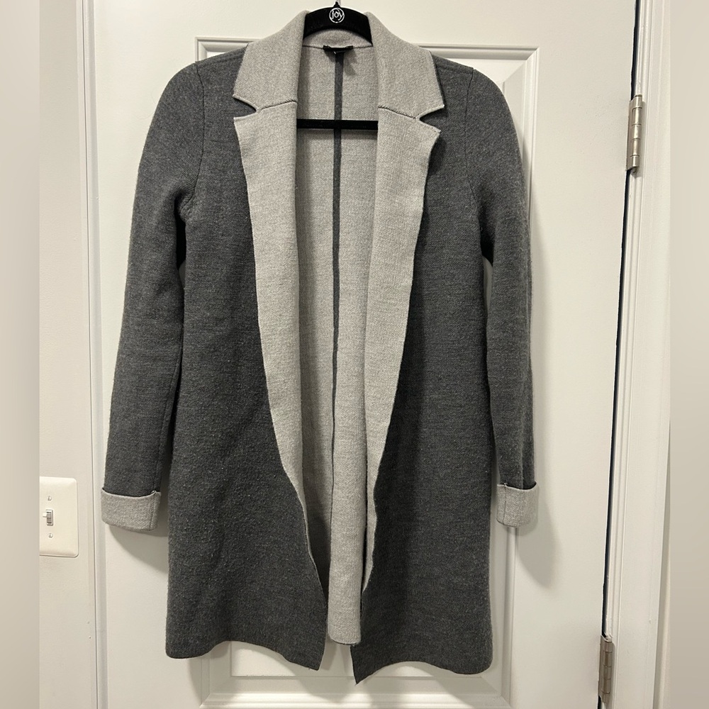 J crew Merino wool two toned grey cardigan